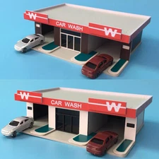 1:160 N Scale Model Trains Railroads Scenery Car Wash Kits Building House 13cm