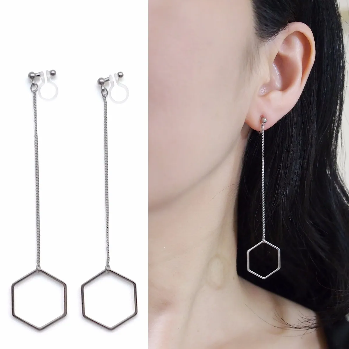 Ab crystal clip on earrings, long gold dangle drop non pierced - Ruby Lane