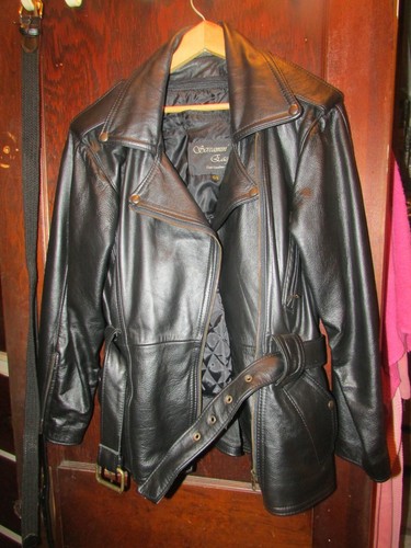 Woman's Black Motorcycle Jacket Screamin' Eagle-Leather (G-Large) - Picture 2 of 10