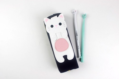 Magicube Cartoon Katzentasche Canvas Reißverschluss Make-up Tasche/Schule Bleistiftetui - Bild 11 von 11