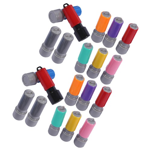 20pcs Multi-Use Round Stamp Kits For Crafting Plastic Diy Name Stamp