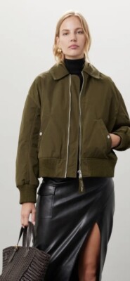OOF 9166 Green Bomber Jacket Size 38 *flawed See Picture