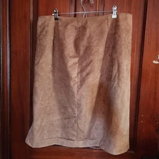 Cato Faux Suede Tan Skirt 28W 