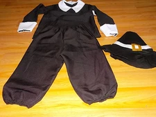 Size Medium Forum Novelties Pilgrim Boy Thanksgiving Halloween Costume Top Pants