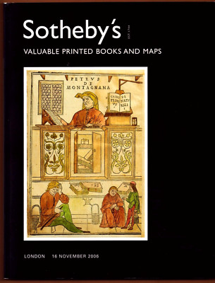 ◇Sotheby’sオークションカタログ 2006年 ロンドン◇ Sotheby's Auction Catalog London November 16, 2006 Valuable Books