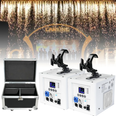 2PCS 800W Cold Spark Machine Waterfall Effect Stage Wedding Events with RoadCase