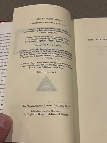 The Border Trilogy by Cormac McCarthy (1st Everyman’s Library Edition 1st Pr HC - Picture 12 of 13