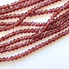 2MM 3MM Natural Red Rhodolite Garnet Faceted Round AAA++ Gemstone Beads 12