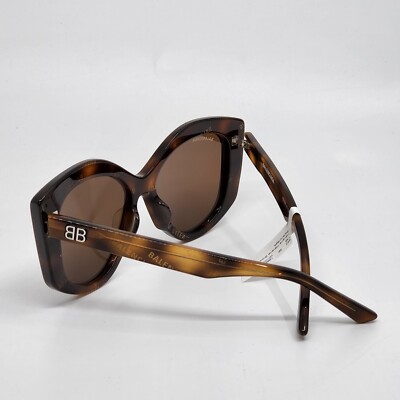 ?BALENCIAGA BB0126S 002 Havana Brown Logo Print Butterfly  display picture 3