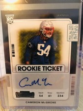 2021 CONTENDERS CAMERON MCGRONE ROOKIE RC TICKET AUTO PATRIOTS,PACK FRESH