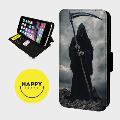 GRIM REAPER TIMES UP DEATH - Kunstleder Flip Handyhülle - iPhone/Samsung