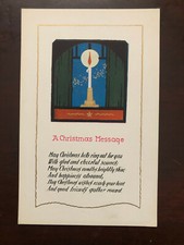 ANTIQUE A CHRISTMAS MESSAGE POSTCARD MADE IN THE USA