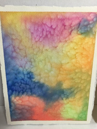 Vintage Set Of Two Watercolor Abstract Paintings 5.75" X 7.5" 48 - Picture 2 of 7