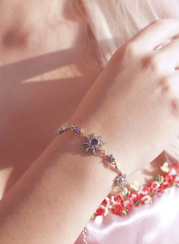 Pulsera Flor Sol, Pulsera Sol, Pulsera Púrpura Foto 4 de 4