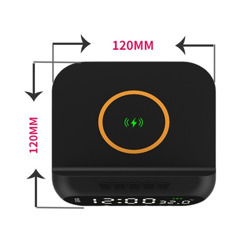 Chargeur Sans Fil Rapide 15W Charge avec Réveil Numérique Affichage Température - Photo 6 sur 16