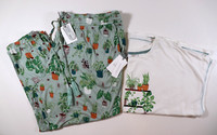 FAT FACE JOSIE HOUSE PLANT PRINT PYJAMA PANTS PJ SET 972690 - WOMEN UK24 SHORT