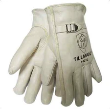 Tillman 1421 Grade "A" Top Grain Cowhide Drivers Gloves w/Pull Strap, Medium