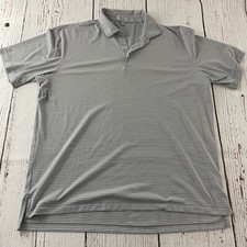 Peter Millar Summer Comfort Striped Short Sleeve Golf Polo Shirt Men's XL Gray