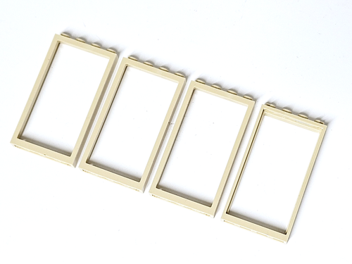 Lego Door Frame 1 x 4 x 6 with 2 Holes on Top and Bottom Part 60596 QTY 4 Tan