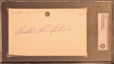 FREDDIE LINDSTROM SGC CERTIFIED AUTOGRAPH DIED 1981   BASEABLL HALL OF FAME 1976
