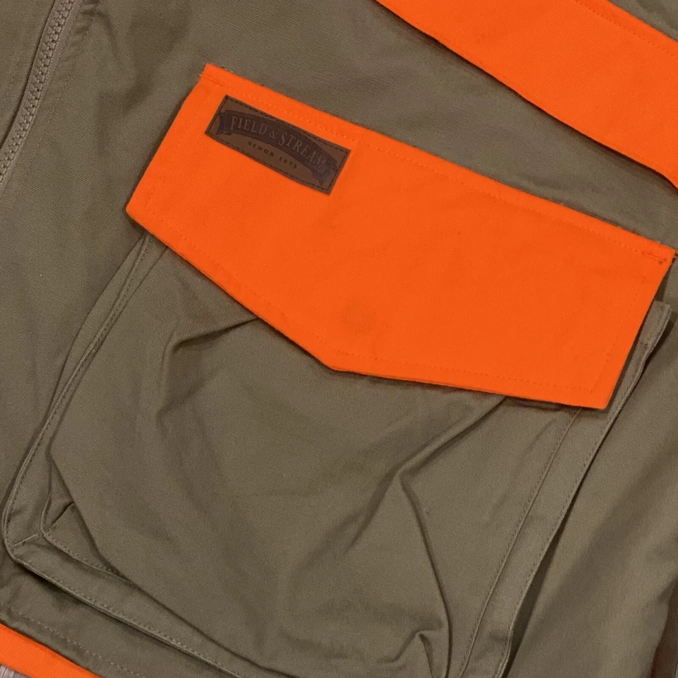 Field & Stream Blaze 橙色夹克外套男式 XL 狩猎游戏包衬里口袋 — 第 2/4 张图片