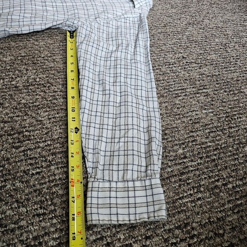 Trader Bay Tattersall Checked Long Sleeve Button Down Brown Navy Cream Medium - Picture 9 of 10