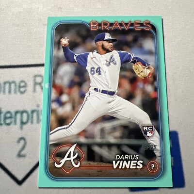 Darius Vines RC 2024 Topps Series 2 Aqua Parallel #493 Atlanta Braves