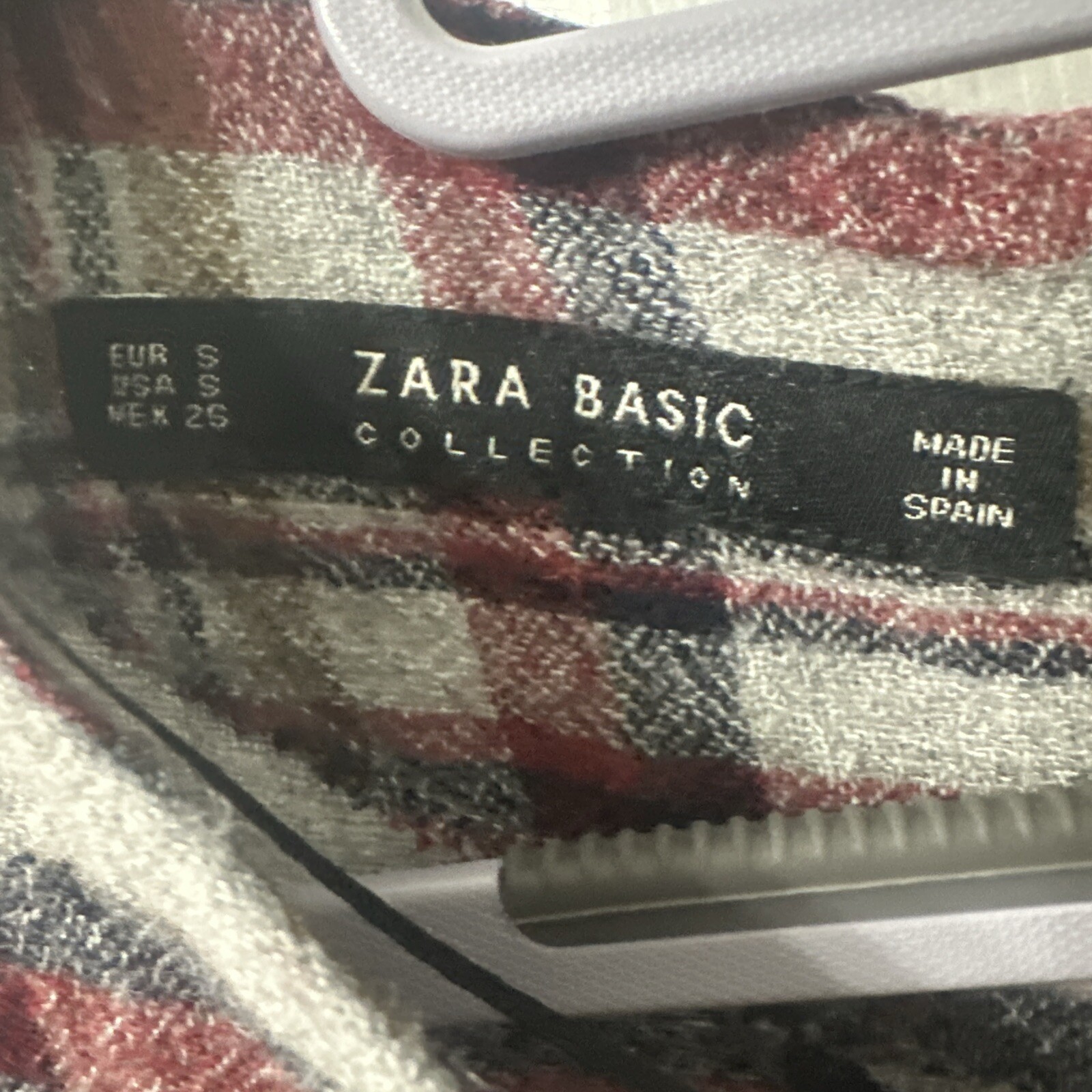 Zara Basic Collection Plaid Ruffle Crop Blouse Wo… - image 4