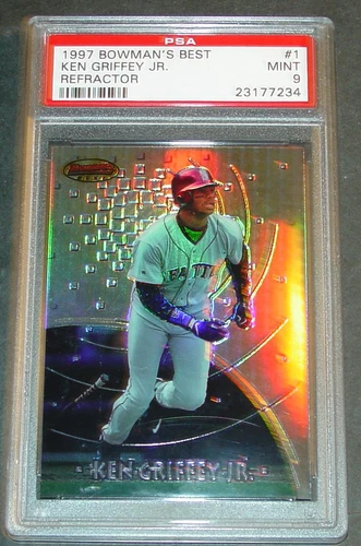 1997 KEN GRIFFEY JR BOWMANS BEST REFRACTOR #1 PSA  9 POP 11 (651)