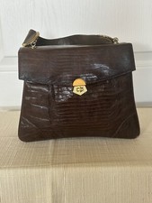 Vintage Snake Embossed Leather Handbag