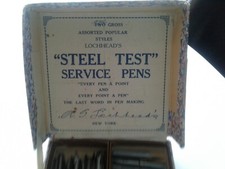 LOT Vtg.LOCHHEADS Calligraphy Service Pens Steel Nibs Advertising Box