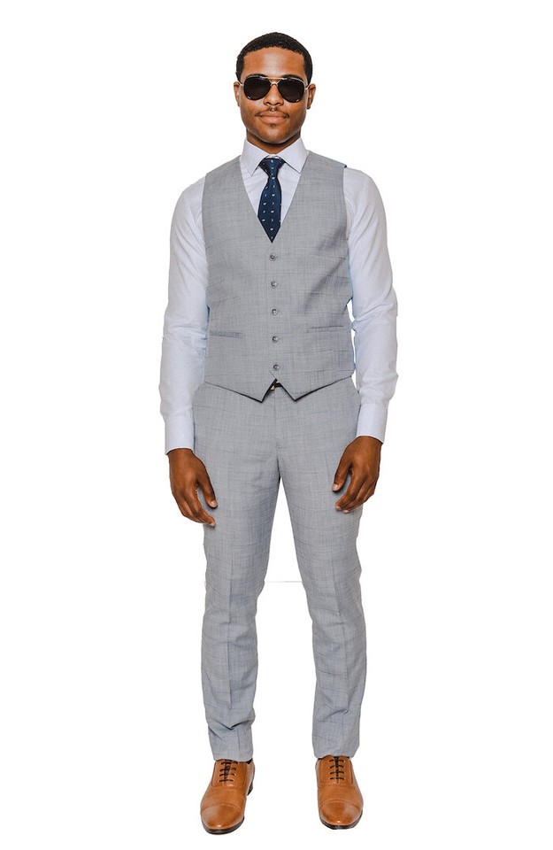 Slim Fit Burgundy Windowpane Plaid 2 Button Notch Lapel Mens Suit