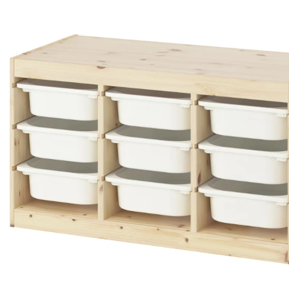 IKEA TROFAST Combinación de almacenamiento con cajas, blanco claro manchado pino/blanco NUEVO Foto 4 de 4