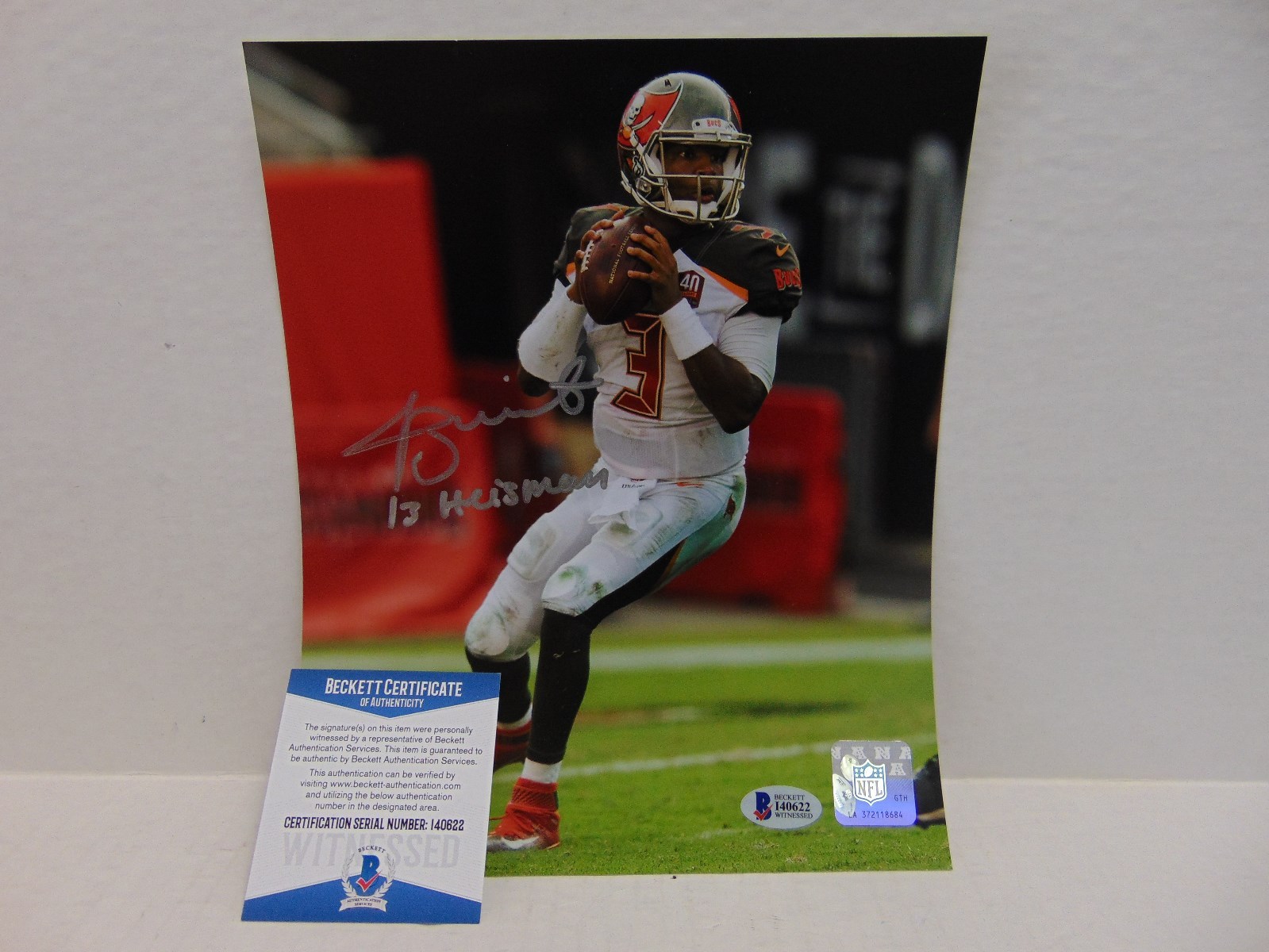 Jameis Winston Autographed Signed Tampa Bay Buccaneers "13 Heisman" 8x10 Photograph w/ Beckett COA 