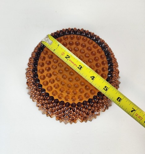 8" Imperial Glass-Ohio Early American Pointed Hobnail Amber Round Serving Bowl - Picture 11 of 13