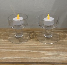 Crystal Dartington Footed Votive / Candle Holder - England,
