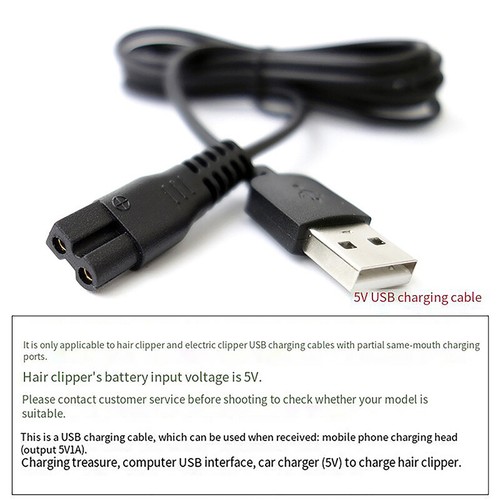Electric Pet Shaver USB Charger Cable Power Cord For Hair Trimmer Part X❤F YK - Afbeelding 12 van 12