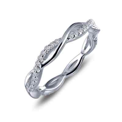 *BRAND NEW* Lafonn Platinum Bonded 0.52 CTW Twist Wedding Band Ring R0211CLP