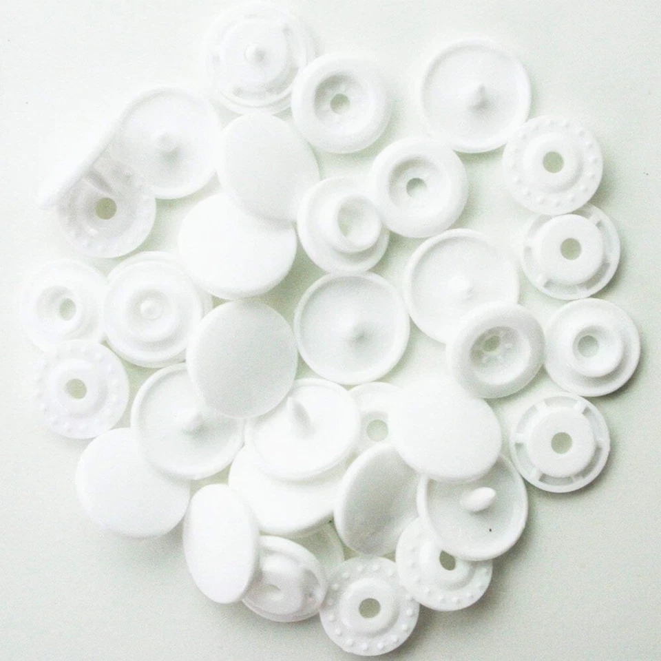 200 Set T5 Resin Snap Fasteners Poppers Plastic Buttons Press Studs DIY Clothing - Image 2 of 4