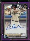 2024 Bowman Chrome Prospect Auto Blake Burke Purple Refractor /250 Brewers 1st