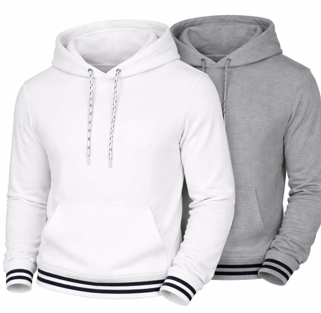 Collegiate Hoodie Cotton Blend Unisex Grey and White – Casual, Dates, Loungewear