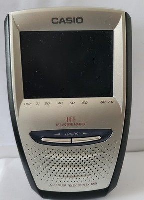 Vintage Casio TFT Active Matrix LCD Farbfernseher EV-660 funktionstüchtig