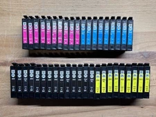 Lot of 46 genuine OEM Epson 202 EMPTY Ink Cartridges Black Cyan Magenta Yellow