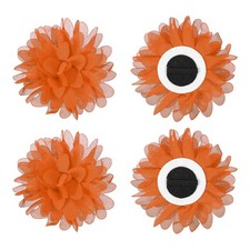 3.9" Dog Collar Flowers for Dogs Orange Yellow 4Pcs