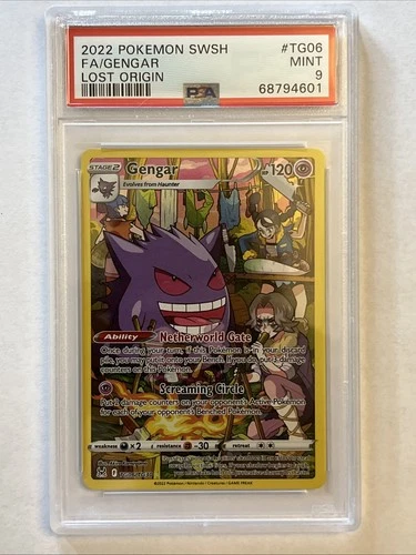 2022 POKEMON SWORD & SHIELD LOST ORIGIN #TG06 FULL ART/GENGAR PSA 9 MINT