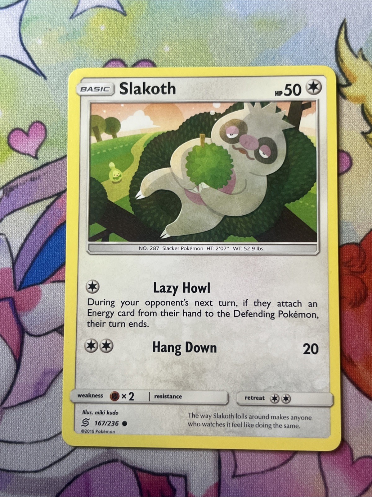 Slakoth 167/236 Common Unified Minds Sun & Moon Pokemon Card 2019 LP