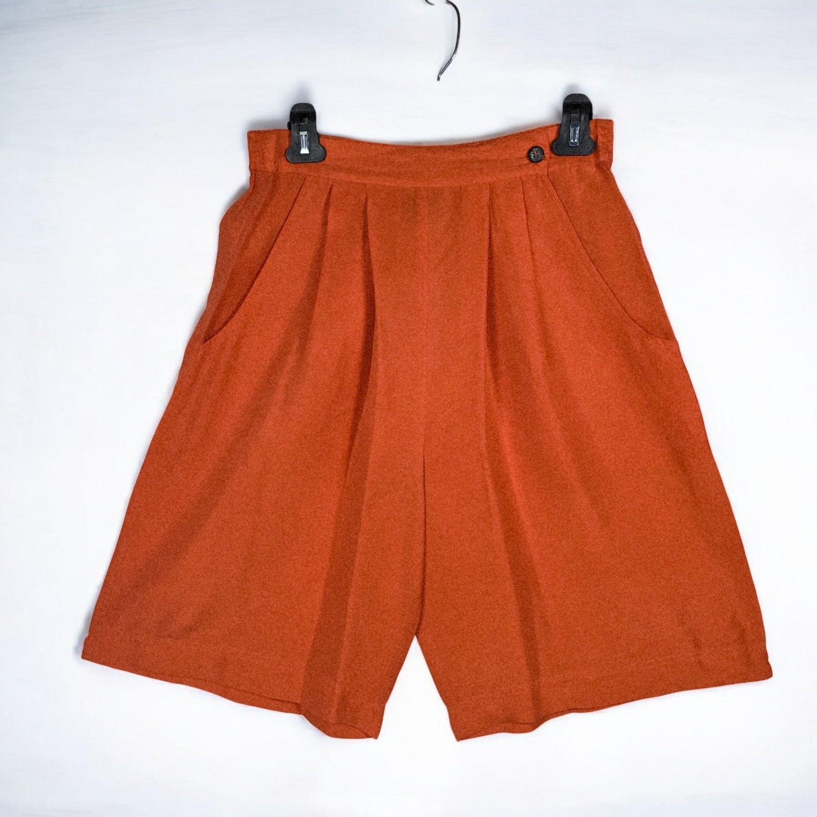 Vintage Niveau Classix 100% Silk Tank Top (L) Shorts (S) Set Orange Women