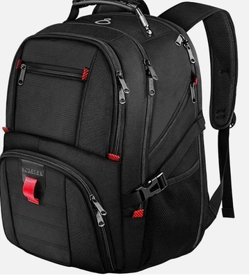 50L Extra Large Travel Backpack - Water Resistant Laptop Bag with Shoe Compartme