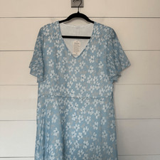 Women’s Large Blue White Maxi Dress New