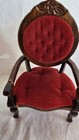New Vintage Red Velvet French Victorian Style Dollhouse Chairs & Table Miniature — photo 2